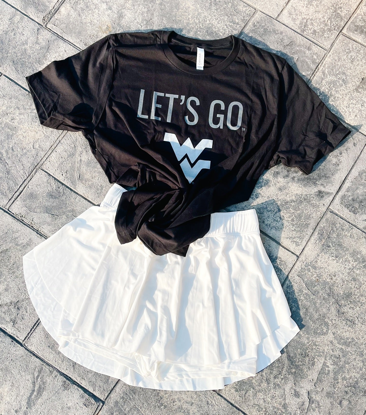 Black Let's Go WVU Tee