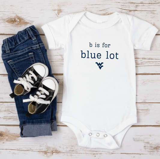 B is for Blue Lot WVU Onesie