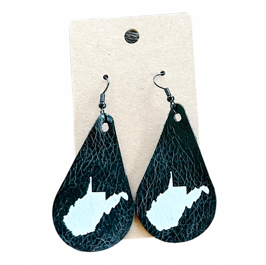 Black West Virginia Earrings - WHITE