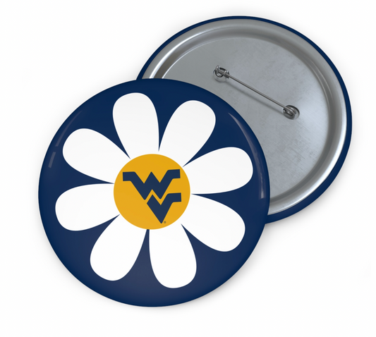 WVU Daisy Game Day Button