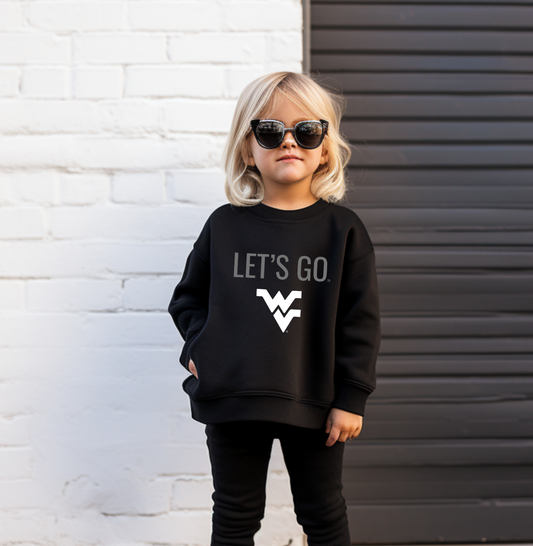 Youth Black WVU Let's Go Sweatshirt